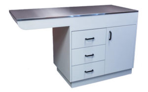 End-Folding Wall-Mount Veterinary Table Folds Down Stainless